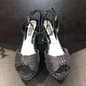 White House Black Market Black Wedge Heel
